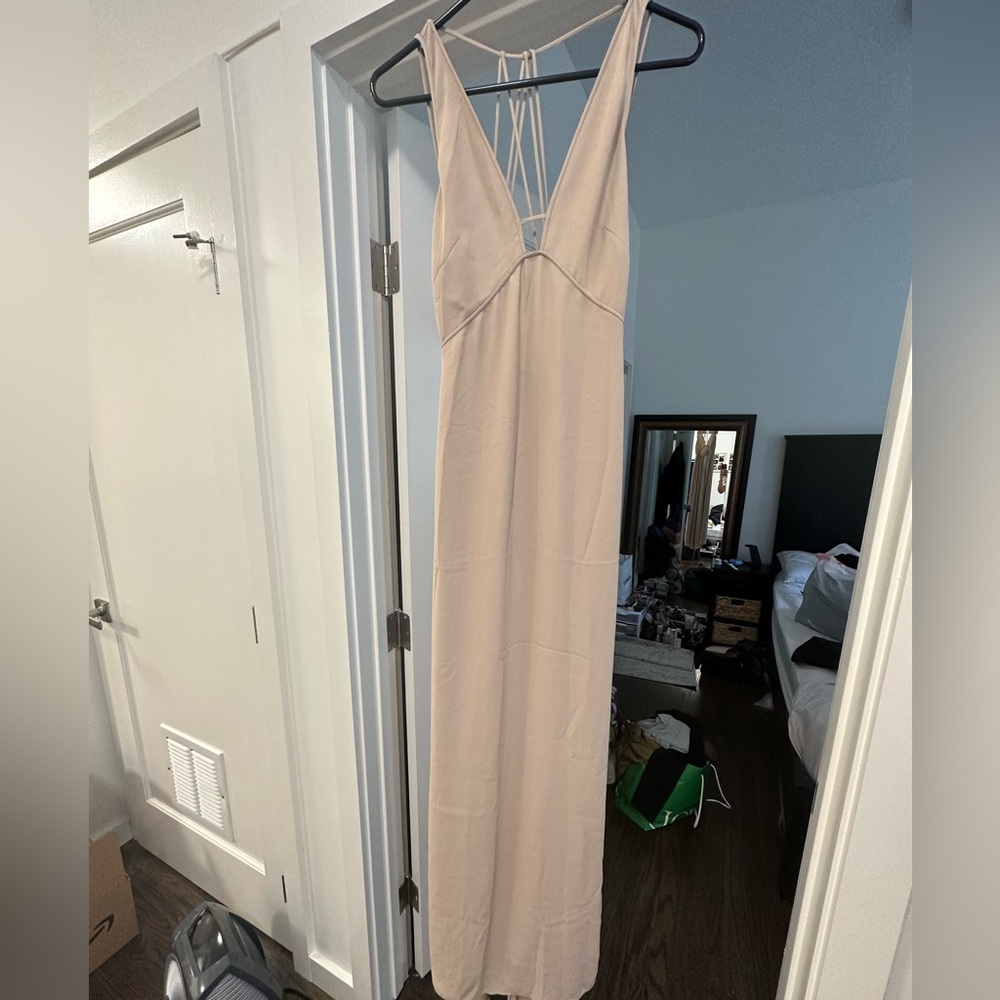 Elegant nude color long dress